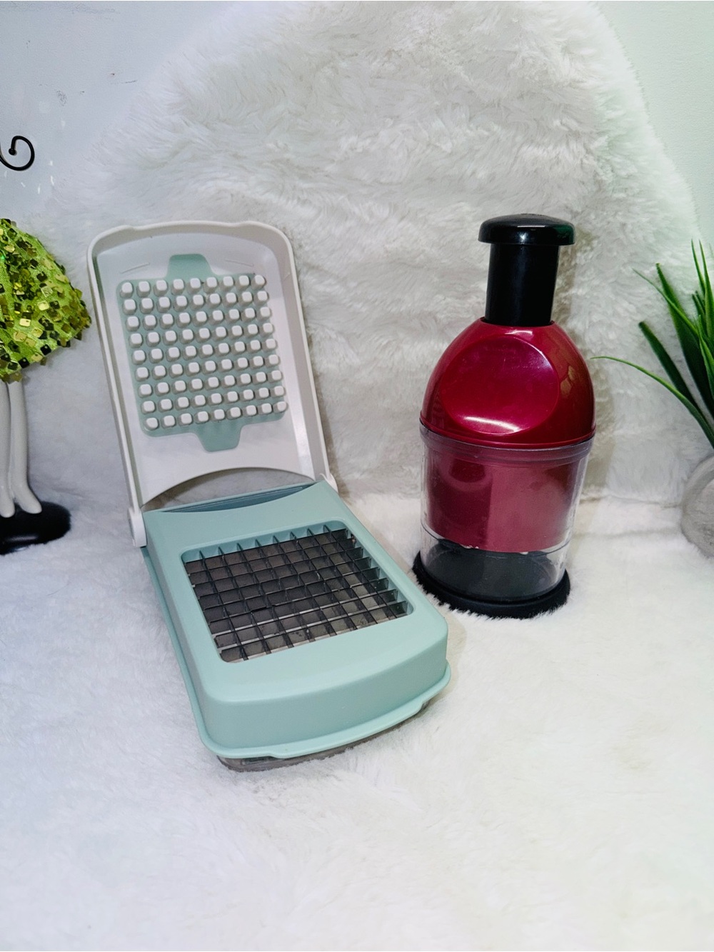 Mint Green 2 Cup Chopping Machine & Slap Chop Tools For Food Prep 🔥